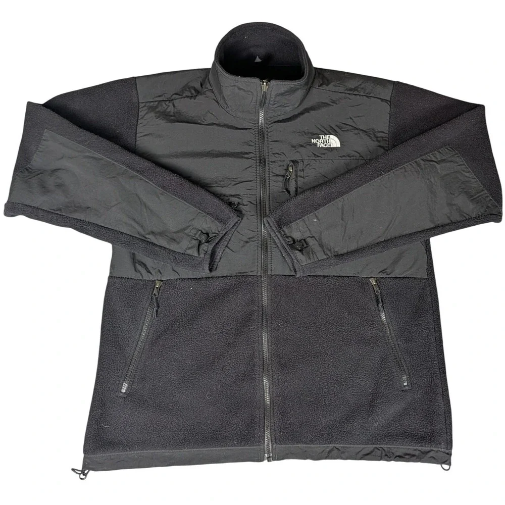 The North Face Denali Mens Black Full Zip Fleece Jacket Reinforced Mock Neck